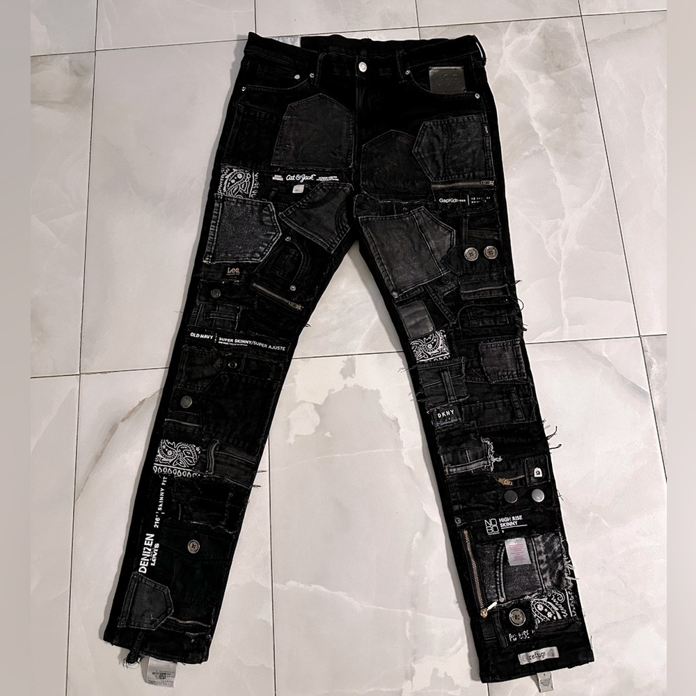 H&M Mens Patch work Skinny Jeans Size 36/32